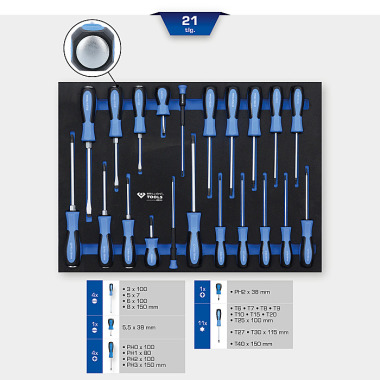 Brilliant  Einlage mit Schraubendrehern, 21-tlg BT158021