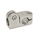 Ganter Conector de pinça angular em aço inoxidável, alumínio GN 191-B14-B14-2-NI