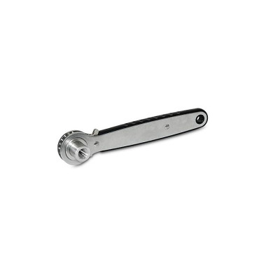 Ganter Tensor de catraca em aço inoxidável com furo passante / cego GN 318-178-M12-B