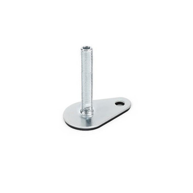 Ganter Pés niveladores, em aço galvanizado, com suporte de fixação, em forma de lágrima GN 42-80-M16-200-A3-U