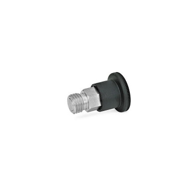 Ganter Mini-rede, aço inoxidável / botão de plástico GN 822.7-6-M12X1,5-C