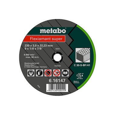 Metabo Flexiamant super 180x3,0x22,23 Stein, Trennscheibe, gerade Ausführung (616143000)