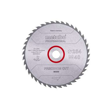 Metabo Sägeblatt precision cut wood - professional, 254x2,4/1,6x30, Z40 WZ 20° (628059000)