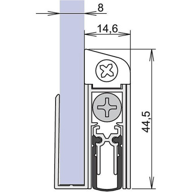 Türdichtung Schall-Ex® GS-8 1-407 1-s.L.833mm Alu.silberf.GLT ATHMER 1-407-0835