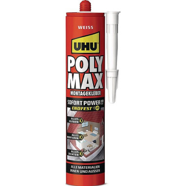 Kleb- u.Dichtstoff POLY MAX 10 SEK SOFORT POWER weiß 425g Kartusche UHU 47230