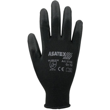 Handschuhe Gr.9 schwarz EN 388 PSA II Nyl.m.PU ASATEX 3702/9