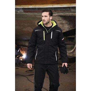 Softshell-Berufsparka Terrax Workwear Gr.M schwarz/limette TERRAX 61534-1048-M