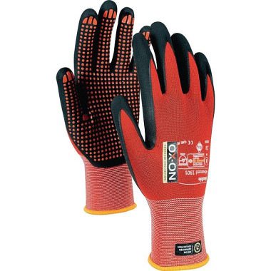 Handschuh Flexible Advanced 1901 Gr.8 schwarz/rot EN388 EN420+A1 PSA II OX-ON 92078