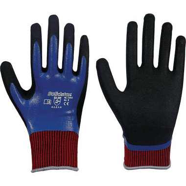 Handschuhe Solidstar Nitril Grip Complete 1462 Gr.9 blau EN420+EN388 PSA II