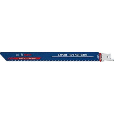 Säbelsägeblatt Hard Nail Pallets L.225mm B.19mm 8mm S-Schaft 10 St./Karte BOSCH 2608900388