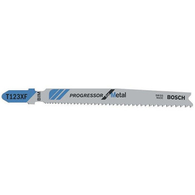 Stichsägeblatt T 123 X Gesamt-L.100mm Zahnt.1,2-2,6mm HSS 5 St./Karte BOSCH 2608638473