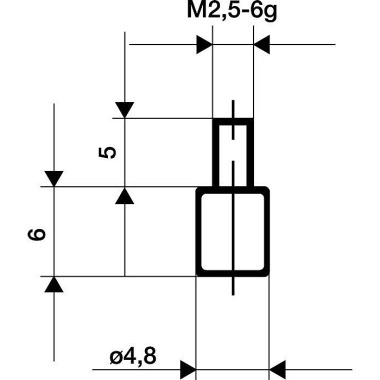 Messeins.D.4,8mm plan M2,5 STA z.Messuhren KÄFER 62004