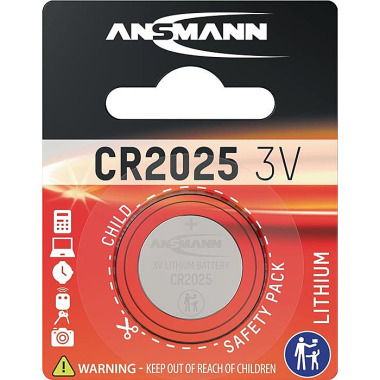 Knopfzelle 3 V 165 mAh CR2025 20x2,5mm 1 St./Bl.ANSMANN 5020142