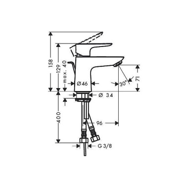 HG Einhebel-Waschtischmis cher 80 TALIS E DN 15 mit Ablaufgarnitur G 1 1/4" chrom 71700000