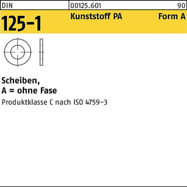 Unterlegscheibe DIN 125-1 A 2,7x 6x0,5 Polyamid 10 00 Stück 001256010027000