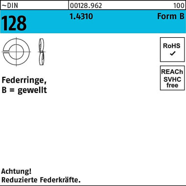 Federring DIN 128 B 5 1.4 310 1000 Stück 001289620050000