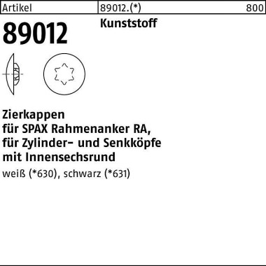 Kappe R 89012 sw Ku. sw 5 00 Stück SPAX 890126310000000