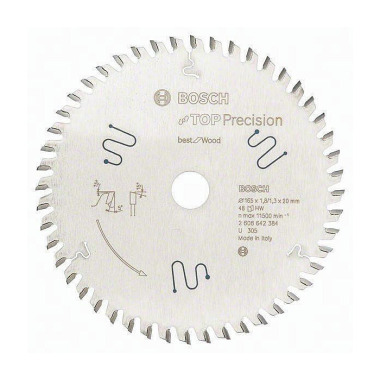 Kreissägeblatt AD 165mm Z.48 WZ Bohr.20mm Schnitt-B.1,8mm HM BOSCH 2608642384