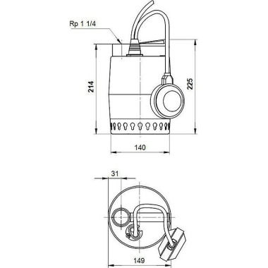 Grundf Kellerentwässerung sp UNILIFT KP 230 V m Sch wimmersch KP 150-A1 0,3 k W 5 011H1600