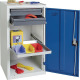 Werkzeug-/Beistellschrank H1000xB500xT500mm 2 Schub laden,1 BD lichtgrau,RAL 7035/enzianblau,RAL 5010 STUMPF 3001274