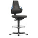 Arbeitsdrehstuhl Nexxit Bodengleiter+Fußring Grifffarbe blau Supertec-Gewebe 9031-SP01-3277