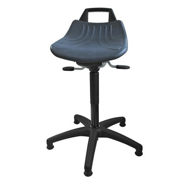 Drehhocker m.Bodengleitern PU-Schaum blau Sitz-H.490-680mm 3662.01