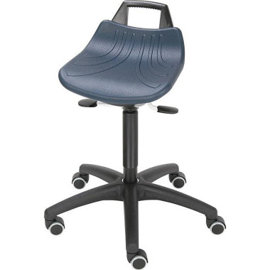 Drehhocker m.Rollen PU-Schaum blau Sitz-H.520-710mm 3662.11