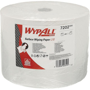 Putztuch WYPALL L10 EXTRA 7202 L380xB235ca.mm weiß 1-lagig,perforiert