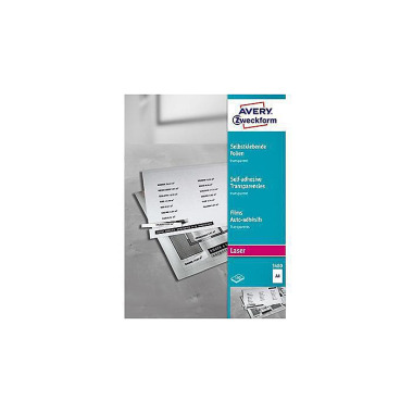 Avery Zweckform Laserfoli e 3480 210x297mm transpar ent 100 St./Pack. 157011400