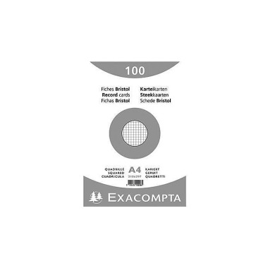 Exacompta Karteikarte 102 06E DIN A4 kariert weiß 1 00 St./Pack. 144074401