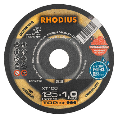 Rhodius Extradünne Trennscheibe XT100 TOPline, 180 x 1,5 x 22,23mm 210225