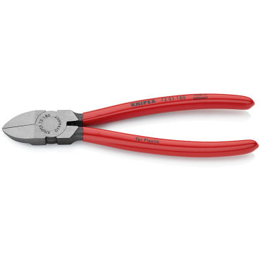 Knipex Diagonal Cutter for plastics plastic coated 180mm 72 01 180