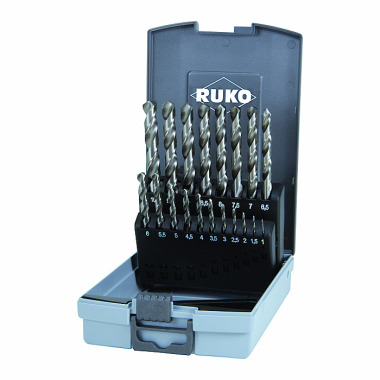 Ruko Spiralborr DIN 338 set 19tl typ VA HSSECo8 i ABS 281214ERO