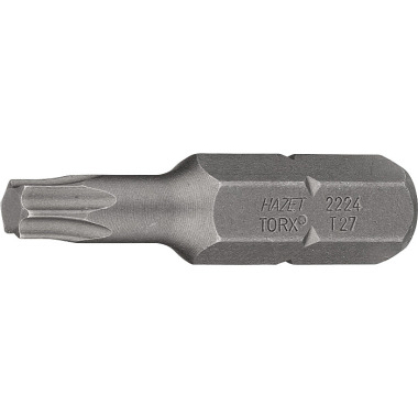 HAZET Bits - solid sexkant 8 (5/16 tum) - intern TORX®-profil - T27 mm 2224-T27