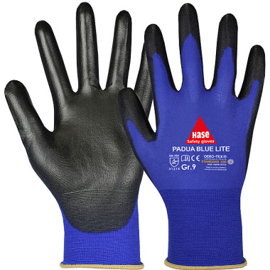 Hase Sicherheitshandschuhe, Nylon/ PU Padue blue lite OekoTex®, Größe 7 508280 (T-360749)