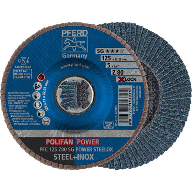 PFERD POLIFAN flap disc PFC 125 Z 80 SG POWER STEELOX/X-LOCK 67788127