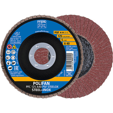 PFERD POLIFAN klaffbricka PFC 125 A 40 PSF STEELOX 67744125