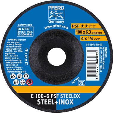 PFERD Navrondeller E 100-6 PSF STEELOX/16,0 62010720