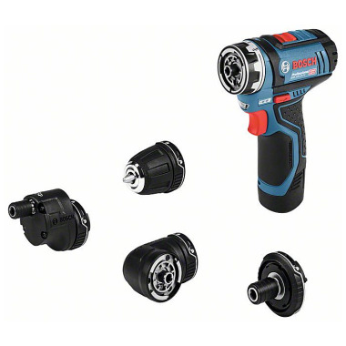 Bosch Akku-Bohrschrauber GSR 12V-15 FC, mit 2 x 2.0 Ah-Akku, L-BOXX, 4 Aufsätze 06019F6000