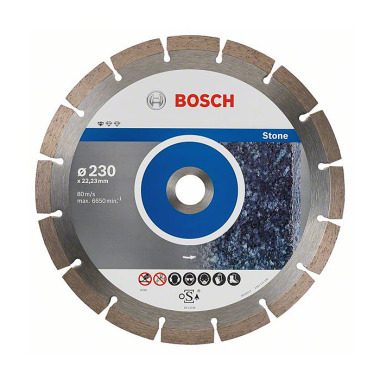 Bosch Diamanttrennscheibe Standard for Stone, 230 x 22,23 x 2,3 x 10 mm, 10er-Pack 2608603238