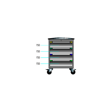 ThurMetall Rollboy (BxDxH) 605x695x892mm NYCKELlås ljusblått RAL 5012 51.608.010