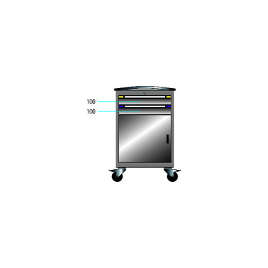 ThurMetall Rollboy (BxDxH) 605x695x992mm NYCKELlås ljusblått RAL 5012 84.119.010