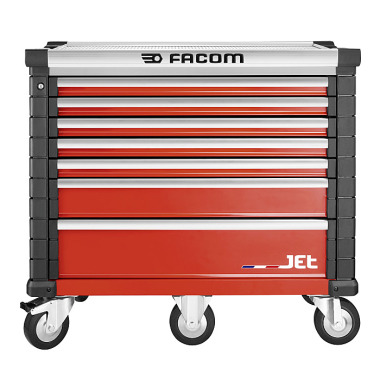 FACOM Werkstattwagen JET mit 7 Schubfächer, 5 Module pro Schubfach, rot (RAL 3020) JET.7M5A