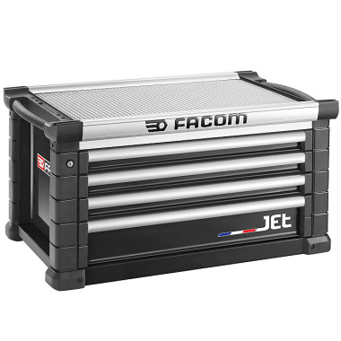 FACOM Werkzeugtruhe JET mit 4 Schubladen, 4 Module pro Schublade, schwarz (RAL 9005) JET.C4NM4A