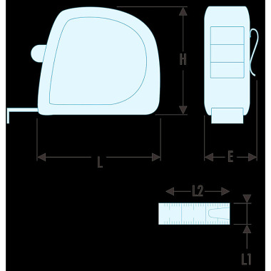 FACOM Rollbandmass 3 m ABS-Gehaeuse - SLS - 3M 893.316SLS