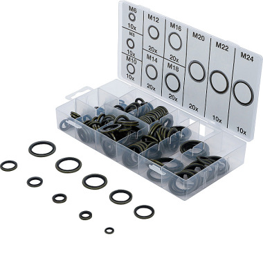 BGS Tätningsringssortiment | metall | med tätningspärla av gummi | 150 st. 9306