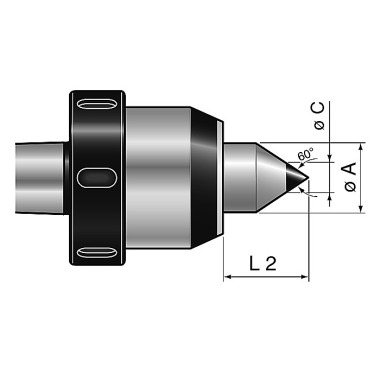 Mack Werkzeuge centrumcentrum med tvingande mutter typ 160, MK 4, med hårdmetallinsats 03-1604HM