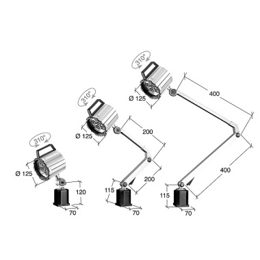 Mack Werkzeuge Arbetsbelysning 100-240V, IP65, 200 + 200 mm ZE-LAL-230/200