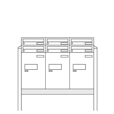 Burg-Wächter Anlage Paketboxen mit 3 Boxen zum Einbetonieren .eBoxx easy+ Anlage 6A & 3E (einbetonier 84378