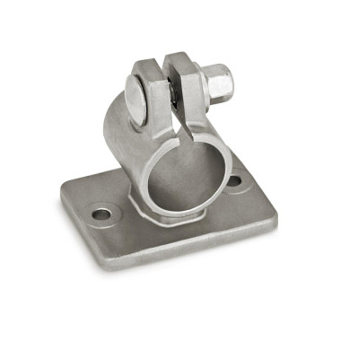 Ganter Stainless Steel Flanged Connector Clamps, with 2 Holes 146.6-B30-A-4